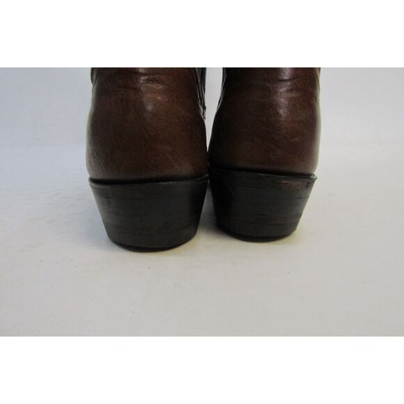 USA Olathe Mens Size 9.5 B Narrow Width Black Brown Leather Cowboy Western Boots main image 5
